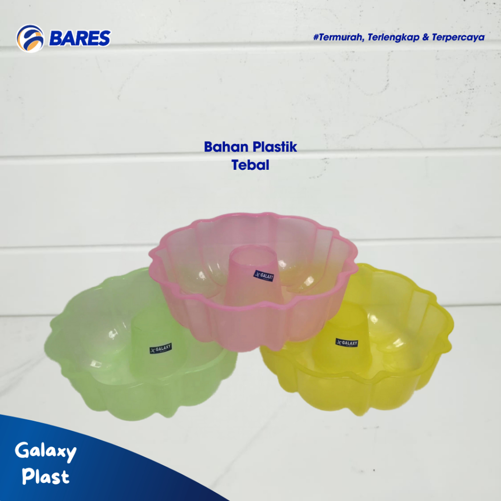 Cetakan Agar/Cetakan Agar Flo/Cetakan Puding/Bolu Bunga/Transparan/Besar Galaxy Plast 23cm
