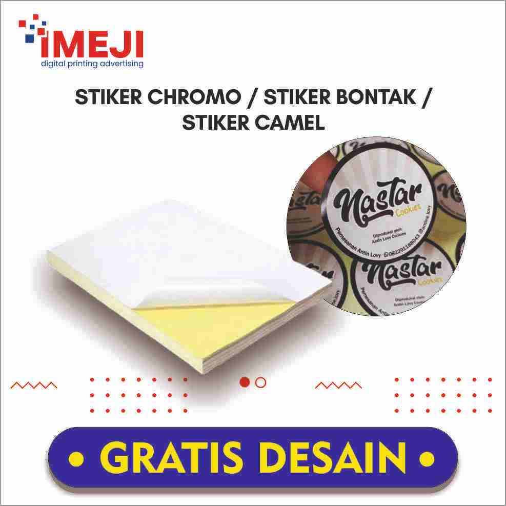 

IMEJI PRINTING - Print Cetak Label Stiker Chromo / Bontac A3+ (FREE CUTTING) Label Makanan Label Kemasan Print Stiker