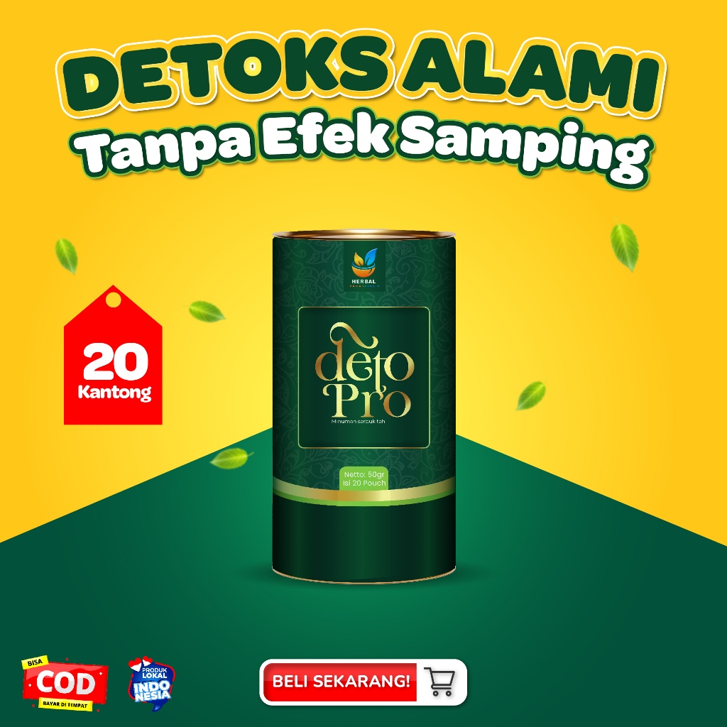 

Deto Pro Teh Celup Minuman Herbal Detoks Alami Bantu Membersihkan Racun Dalam Tubuh Detox Usus