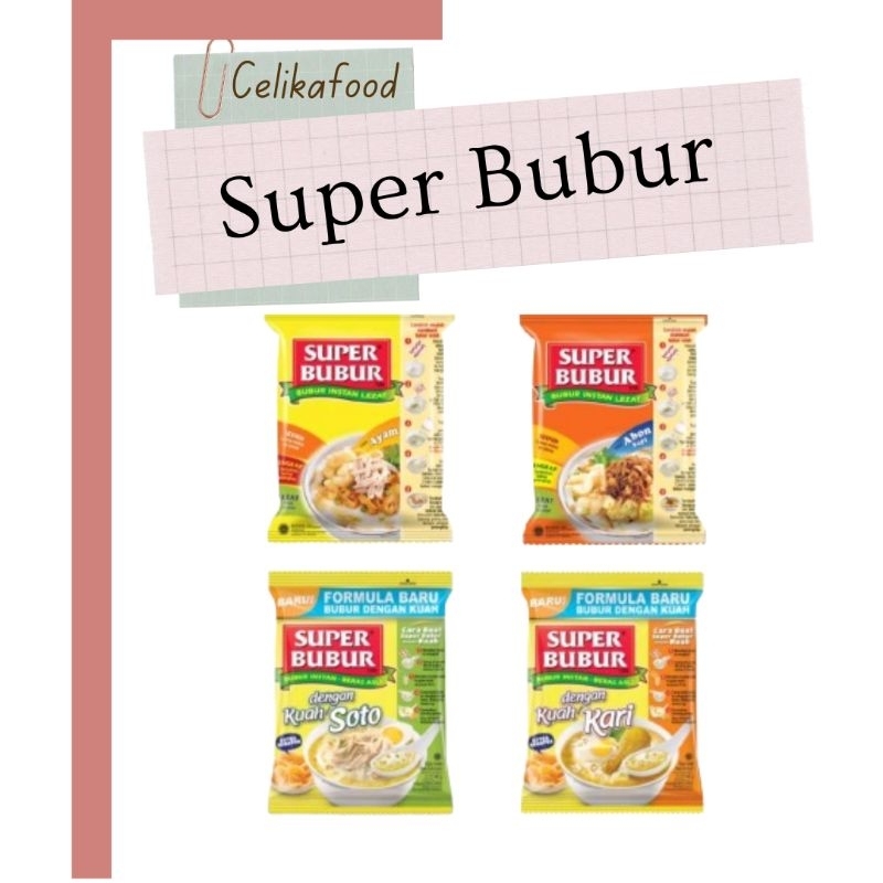 

Super Bubur 45gr Instan Beras Asli Tim Instan Porridge