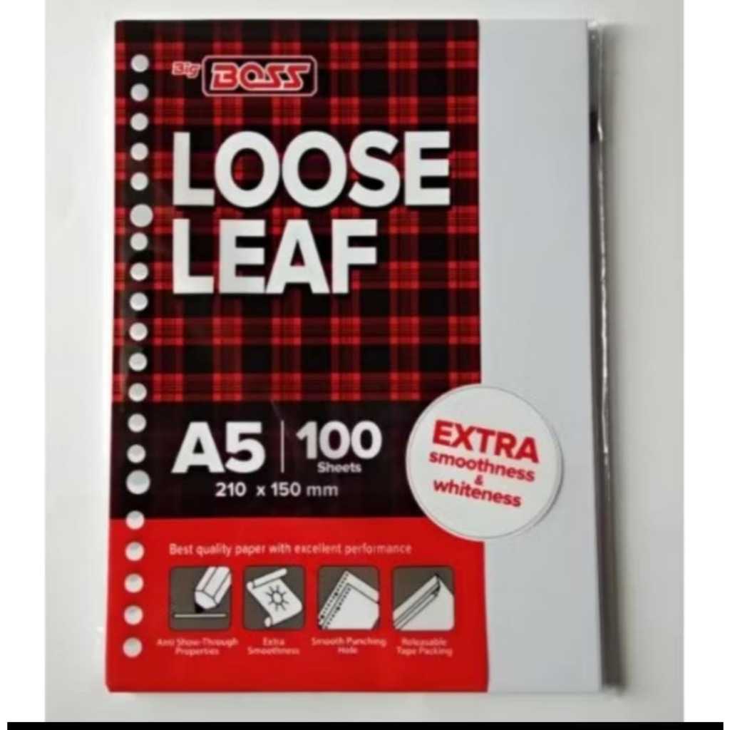

BIGBOSS Loose Leaf Kertas Binder Bergaris A5 isi 100 lembar A5 isi 50 lembar #B02
