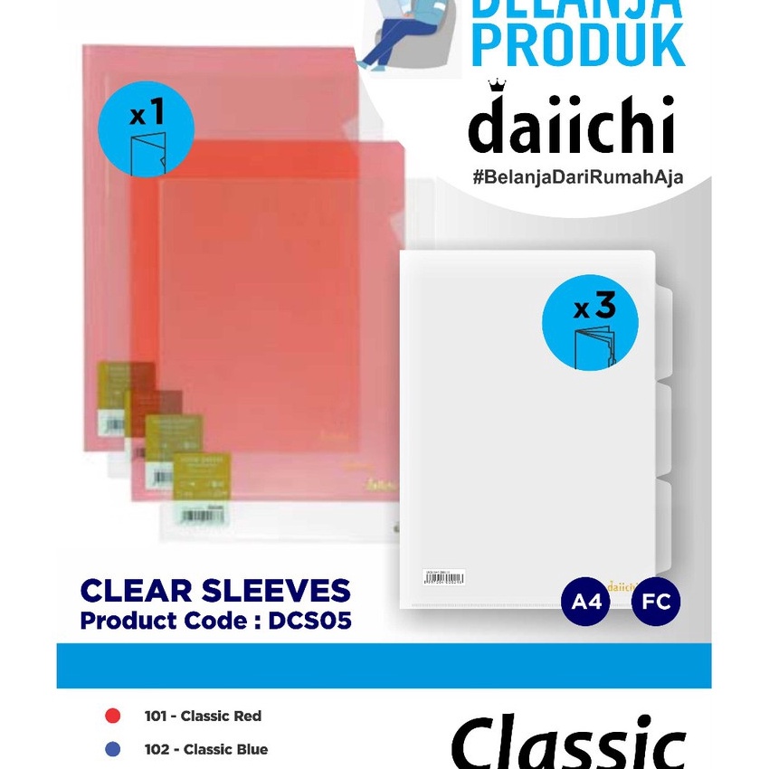 

Mega Map L Daiichi Clear Sleeve A4 Folio 1pak isi 12