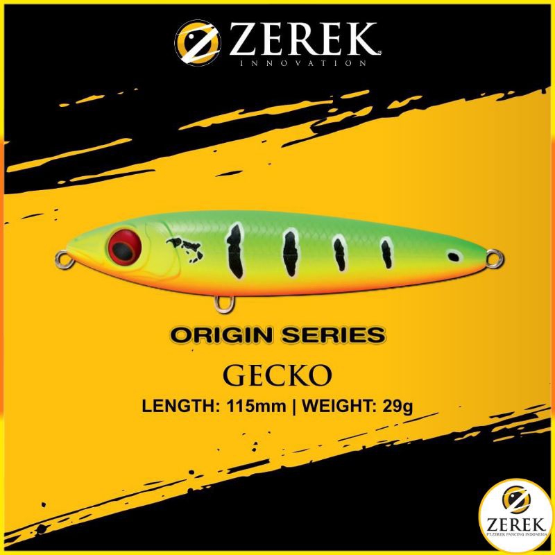 LURE ZEREK GECKO 115MM/29G TOP WATER | CASTING | WTD | MINNOW