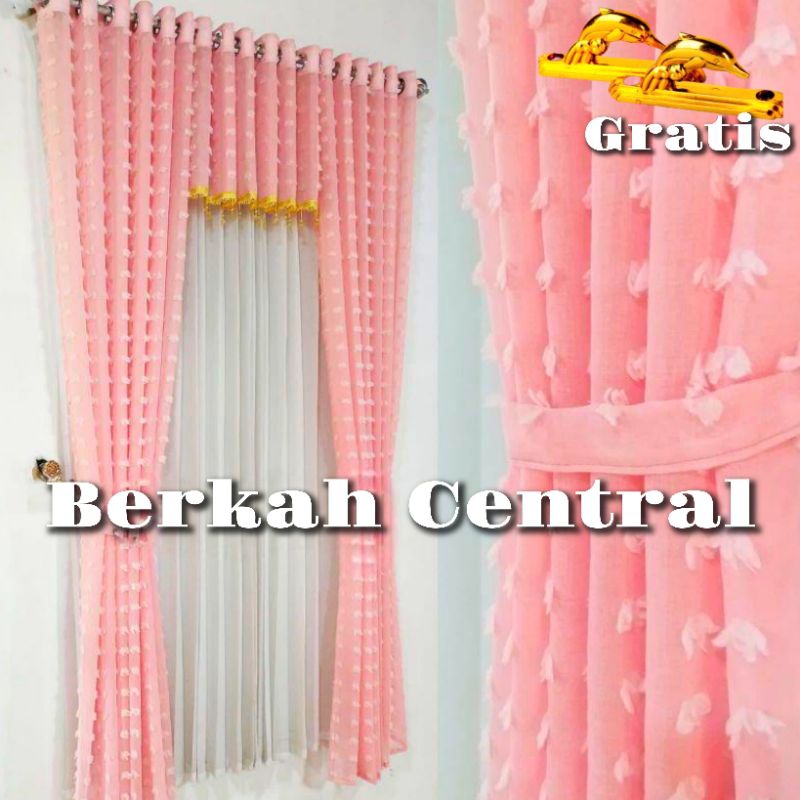 Gorden satu set lengkap poni pintu jendela ruby minimalis lembut