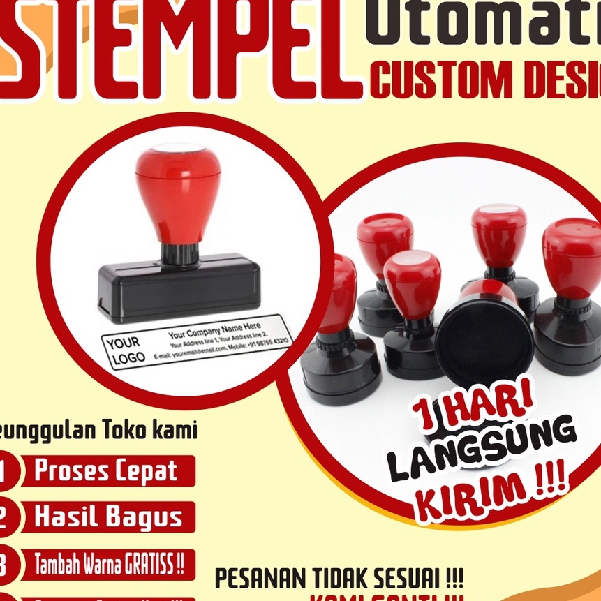 

KF7 Stempel stempel otomatis desain custom free tambah warna