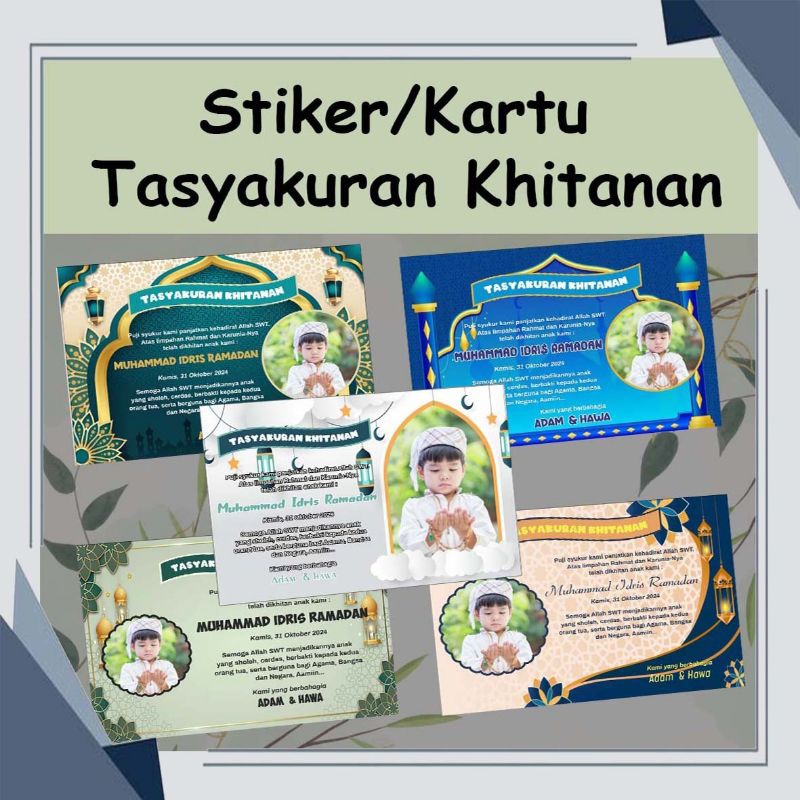 Stiker / Kartu Syukuran Khitanan / Tasyakur Walimatul Khitan / kartu tasyakuran khitan