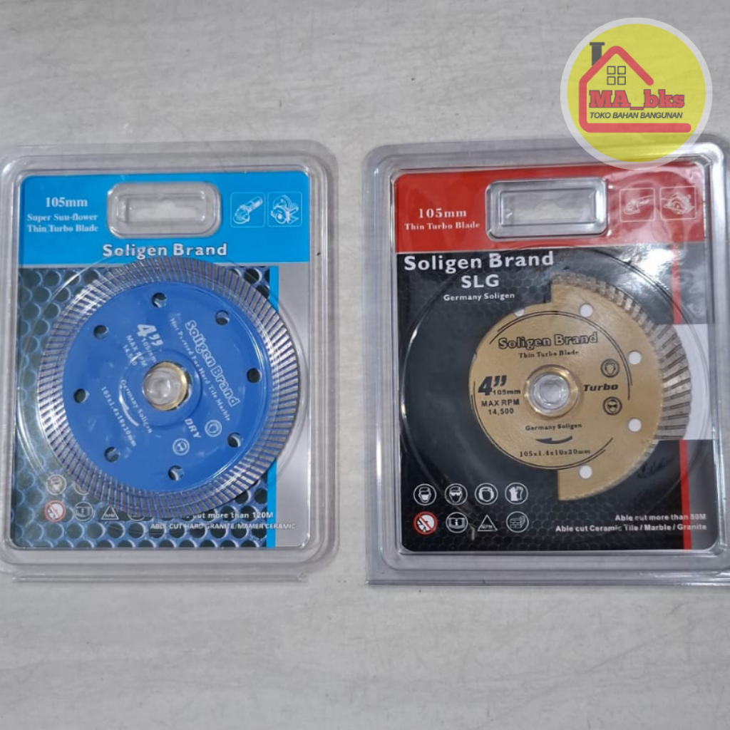 Mata Gerinda Potong Keramik Granit Soligen Diamond Wheel 4 inch Turbo Dry Kering