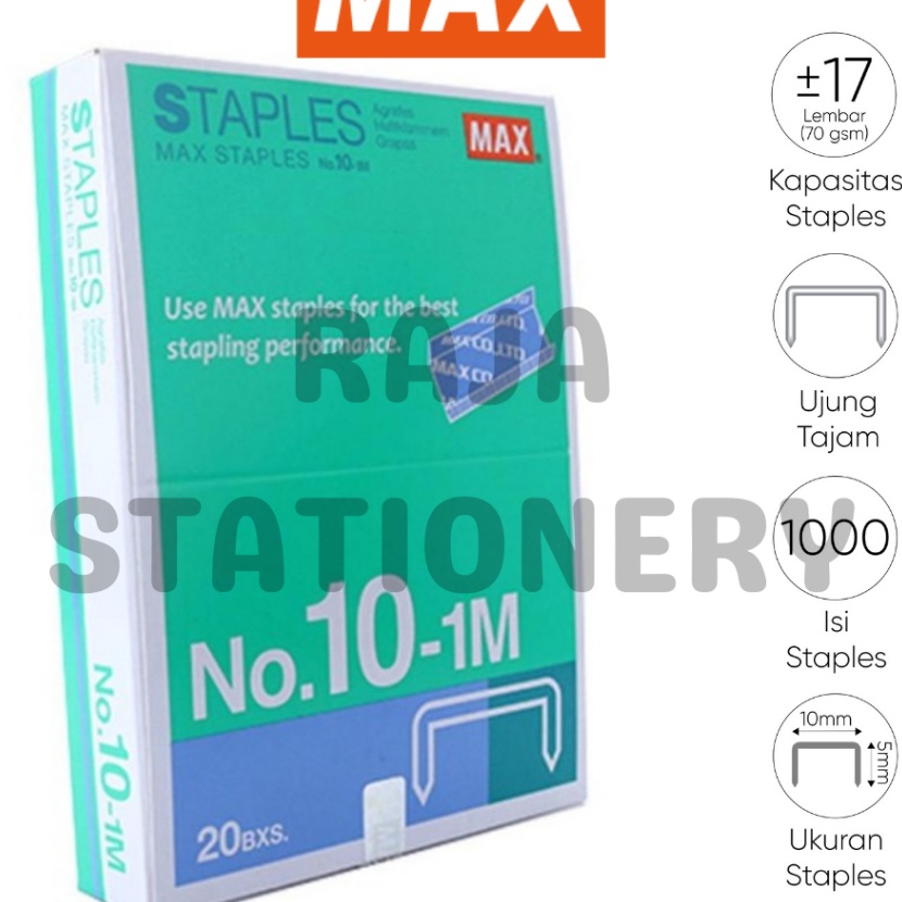 

KF7 MAX STAPLES NO1 STEPLES STEPLER HEKTER MAX KECIL NO11M 2PCS