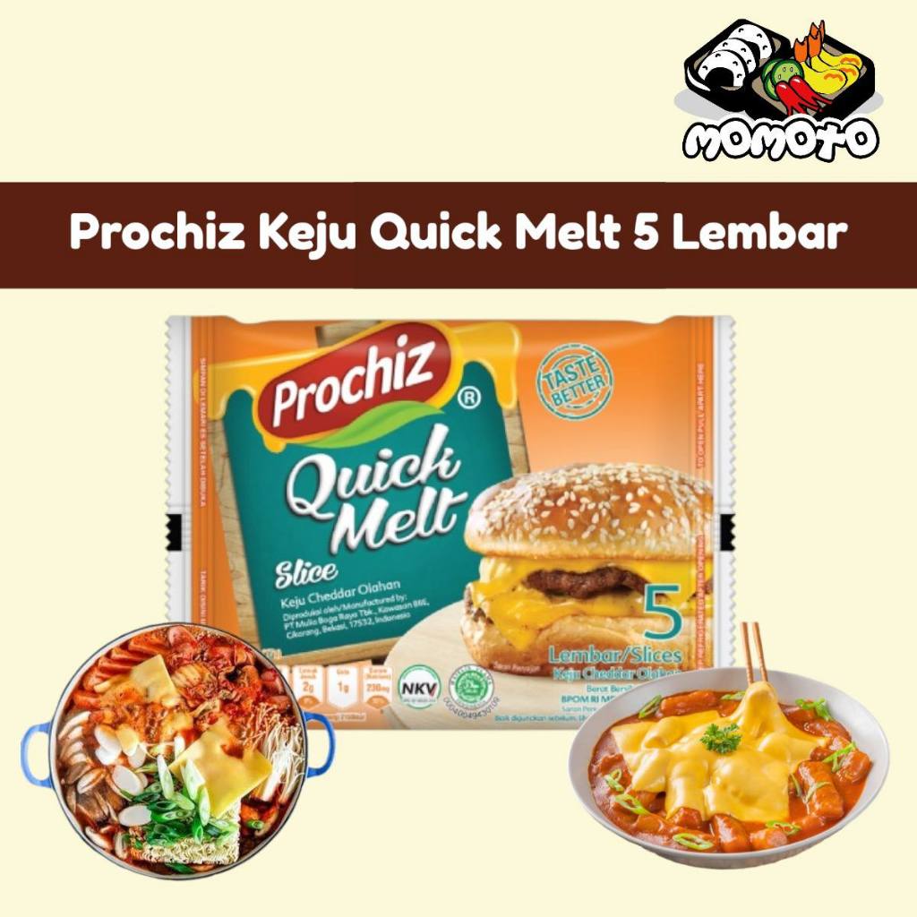 

Prochiz Quick Melt Slice Keju Leleh Cheddar Olahan 5 lembar Quikmelt