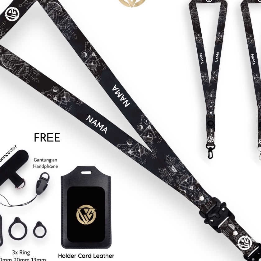 

HJ6 Craft Custom Nama Geometric V2 Gantungan Holder ID Card