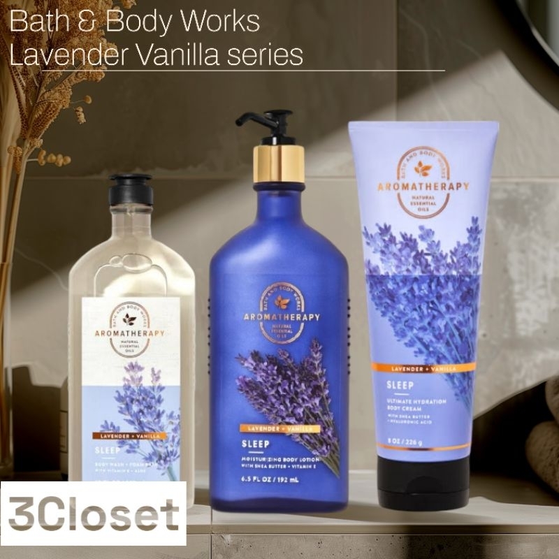 BBW LAVENDER VANILLA BATH & BODY WORKS BODY WASH - BODY LOTION - BODY CREAM SLEEP