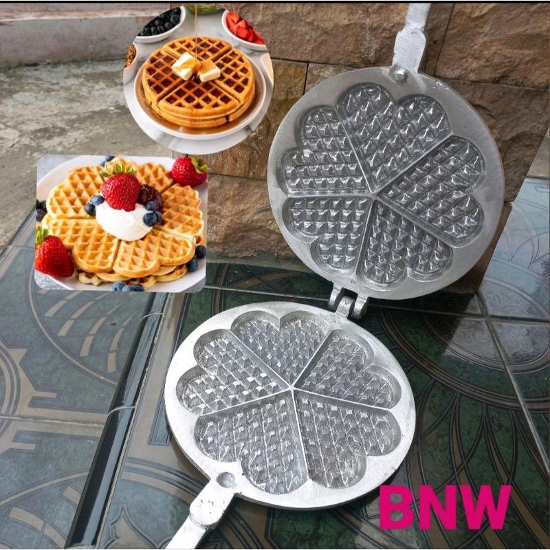 CETAKAN WAFFLE BENTUK LOVE cetakan kue wafel hati waffle maker waffle bafel gagang panjang