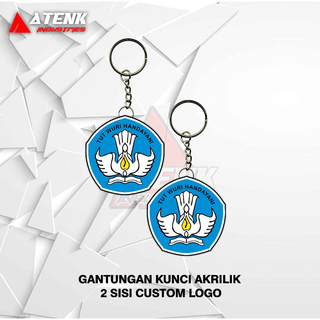 Gantungan Kunci Akrilik Custom Logo Sekolah/Instansi