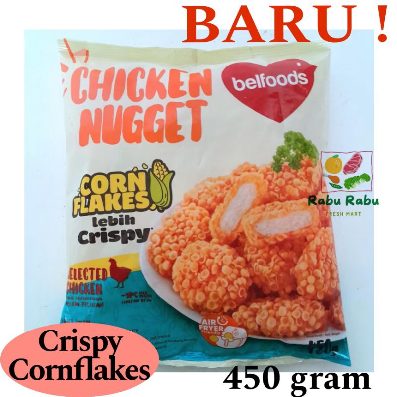 

Belfoods Chicken Nugget Corn Flakes / Nugget Crispy Lapis Cornflakes naget frozen ayam beku 450 gram