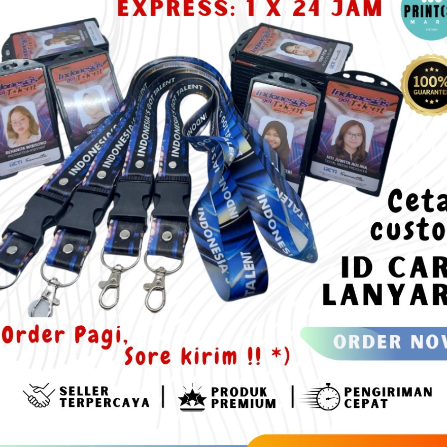 

KP8 ONE DAY SERVICE EXPRESS CETAK Tali ID Card Name Tag Max 1x24 jam Print Custom Langsung Jadi