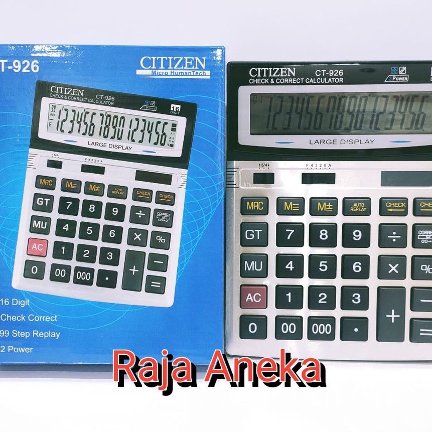 

Istimewa Kalkulator Citizen CT926 16 DIT CHECK CORRECT CEK ULANG CALCULATOR AA A2 Citizen 926 CT 926 CT926
