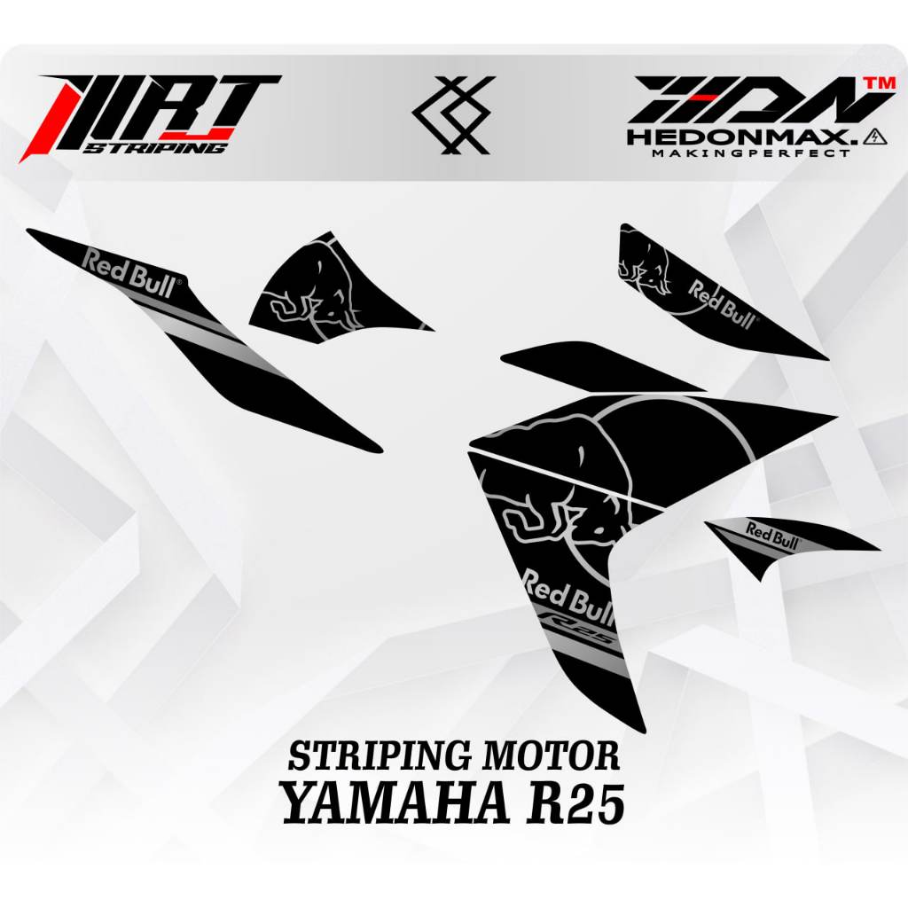 Striping R25 - Stiker Transparan R25 RedBull (Sudah Terpotong)