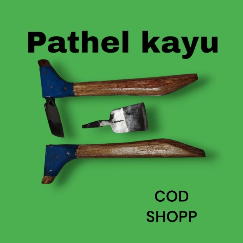 SATU SET PATHEL KAYU ,KAMPAK KAYU UKURAN KECIL PANJANG TOTAL 45 CM