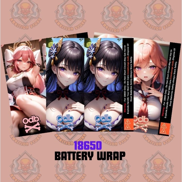 

Grosir Promo AMBITIONSTORE Stiker Skin Wrap Baterai 1865 Motif Genshin Impact v2 Series Pelindung dan Penghias Baterai 1865 Untuk Segala Merek Baterai