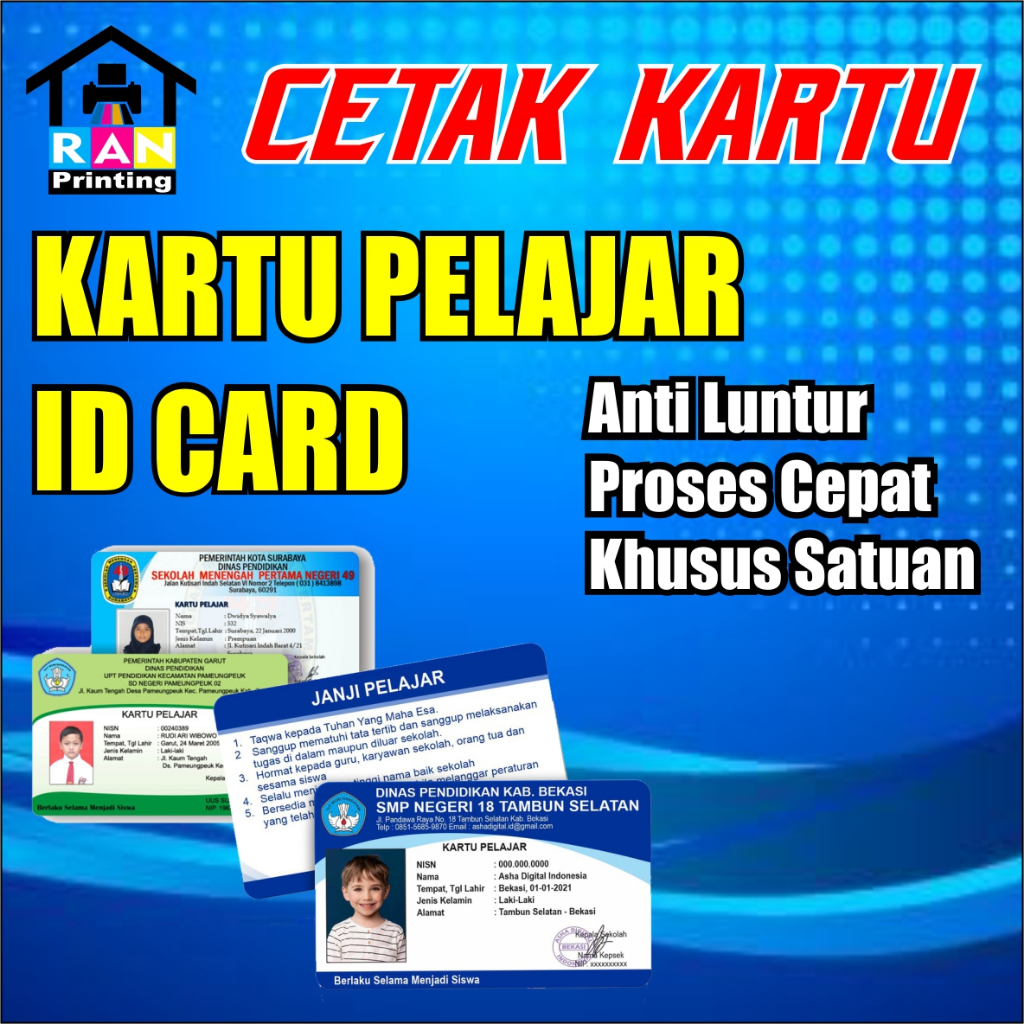 

CETAK ID CARD-KARTU PELAJAR-KTA-ANTI LUNTUR-BERGARANSI