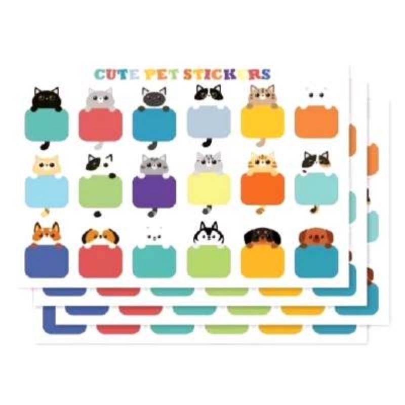 

18Pcs Cute Pet Sticker label anak waterproof 3x3.5cm