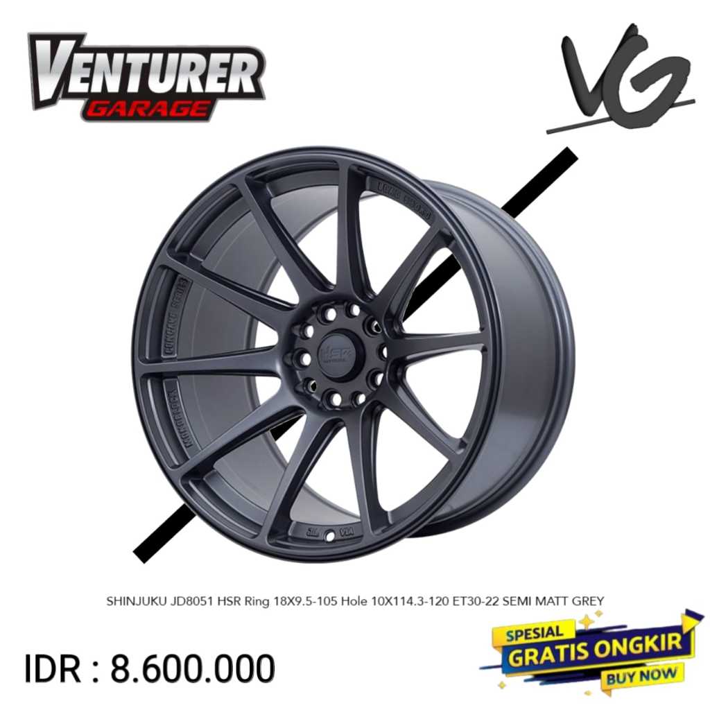 Velg celong mobil landrover bmw innova vw zenix murah ring 18 9,5 10,5 HSR shinjuku grey surabaya