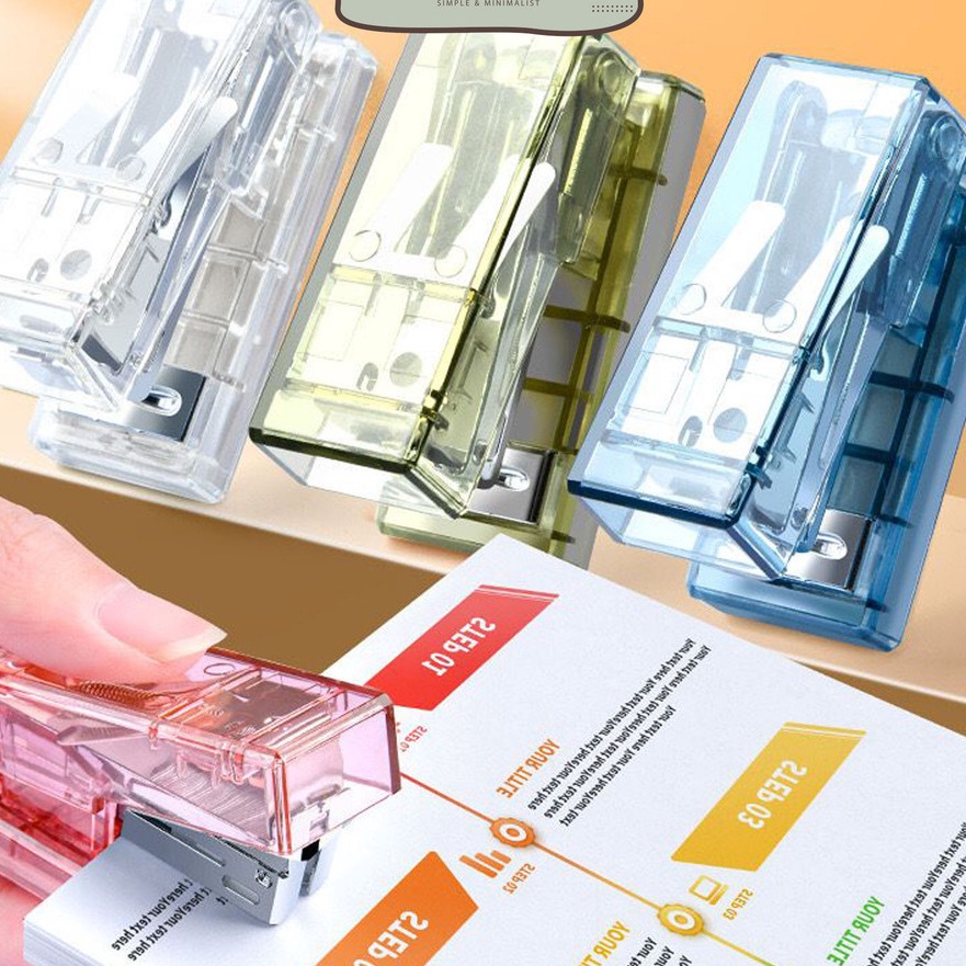 

Top MILOLI 1Set STAPLER TRANSPARANT M Poble Simple Aesthetic Staples F235