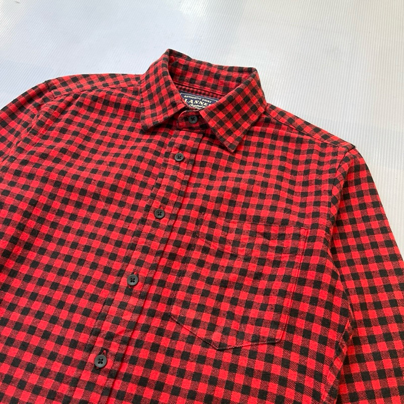 Uniqlo Flannel Authenthic Shirt Kemeja Black Red