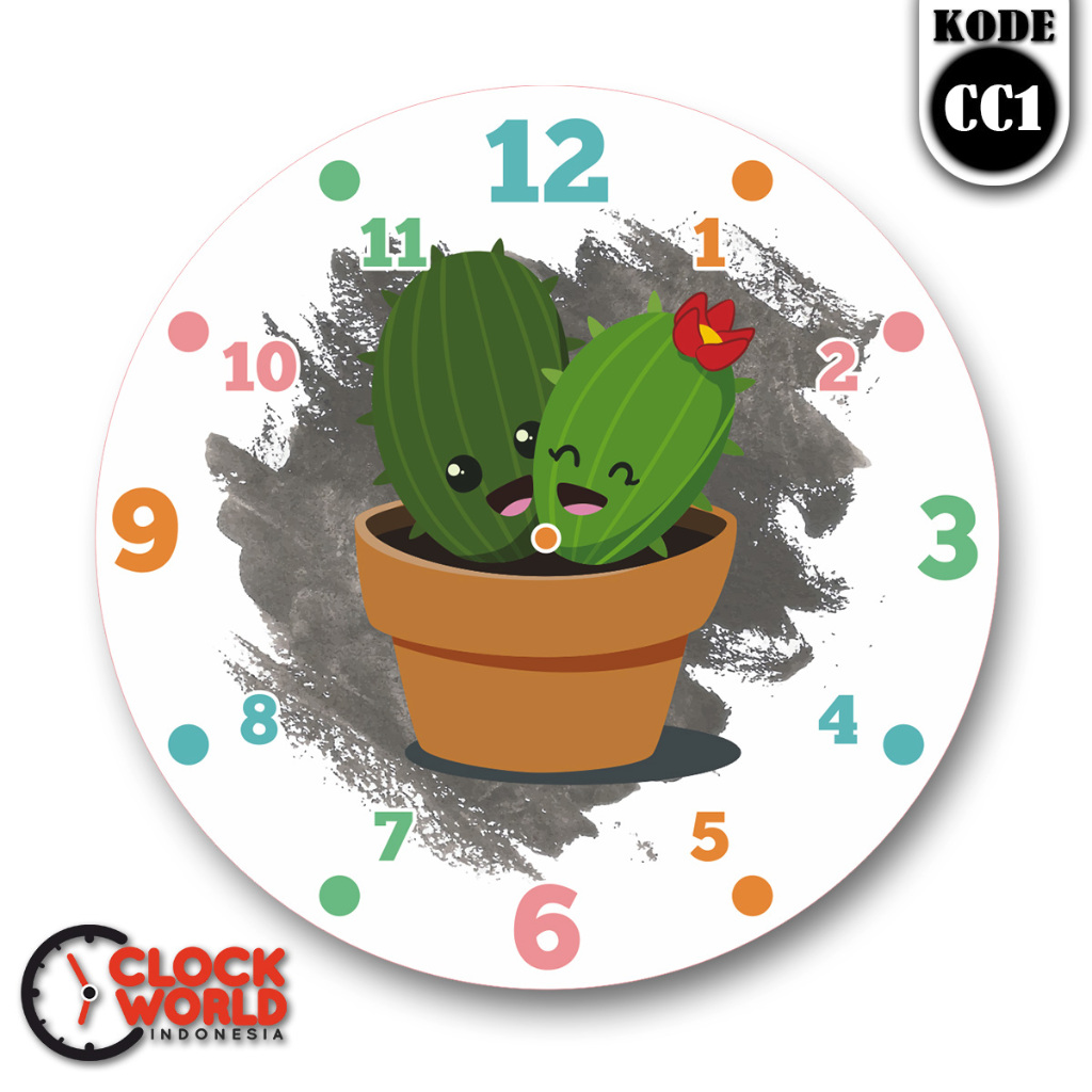 JAM DINDING 30cm CACTUS