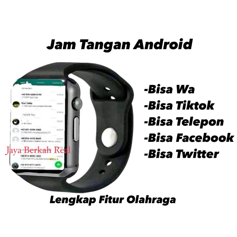 COD Jam Tangan Android Anti Air Bisa Wa Bisa Telepon Smartwatch Layar Sentuh Bisa Tiktok Full Fitur 