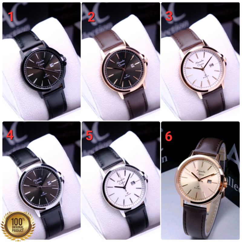 ORIGINAL GARANSI RESMI 1 TAHUN JAM TANGAN WANITA ALEXANDRE CHRISTIE ANALOG CEWEK KULIT STRAP ALEXAND