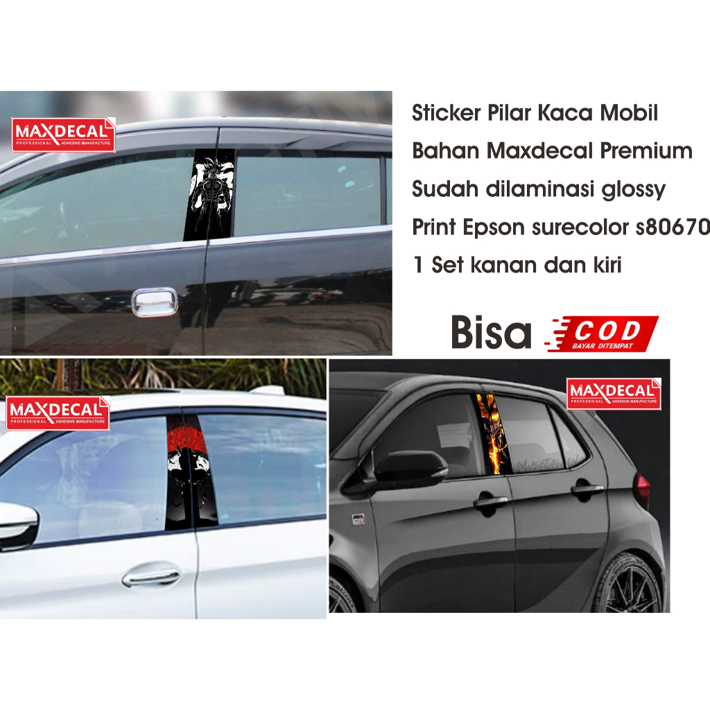 Sticker Pilar Pintu Mobil Stiker Pilar pintu Mobil tema anime