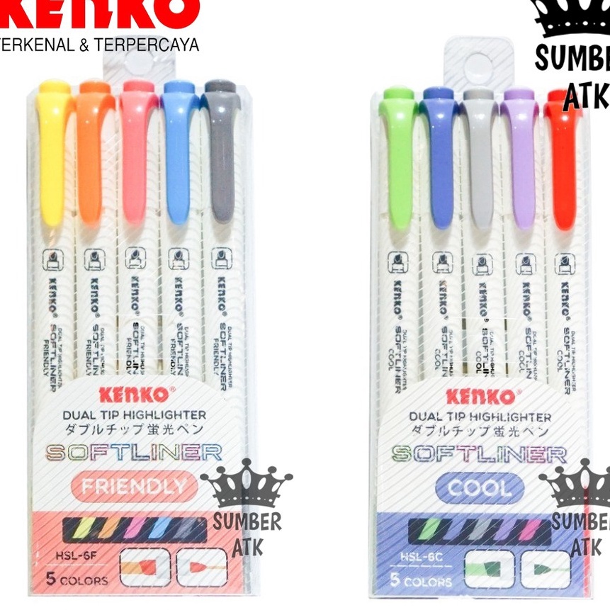 

FG2 KENKO HHLHTER MARKER PENANDA BUKU SPIDOL DUAL TIP SOFTR HSL