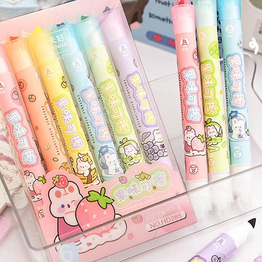 

Ekstra ATK STABILO ERASABLE 1 SET ISI 6 PCS KARAKTER KARTUN DENGAN WANGI REFRESHING FRUITY