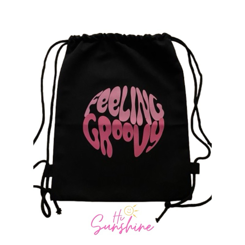 Totebag tas serut string bag hitam aesthetic kanvas tebal