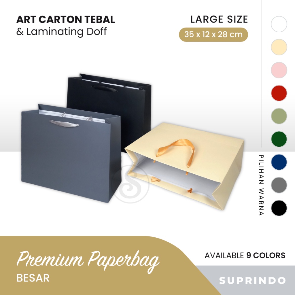 

Hemat 35 Produk Premium Paper Bag BESARKantong kado TEBAL uk P35 x L12 x T28 cm