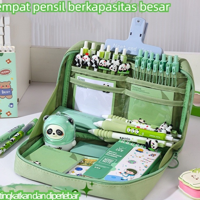 

HJ6 Tempat pensil berkapasitas kotak alat tulis anak yang indah tas penyimpanan kosmetik anak perempuan