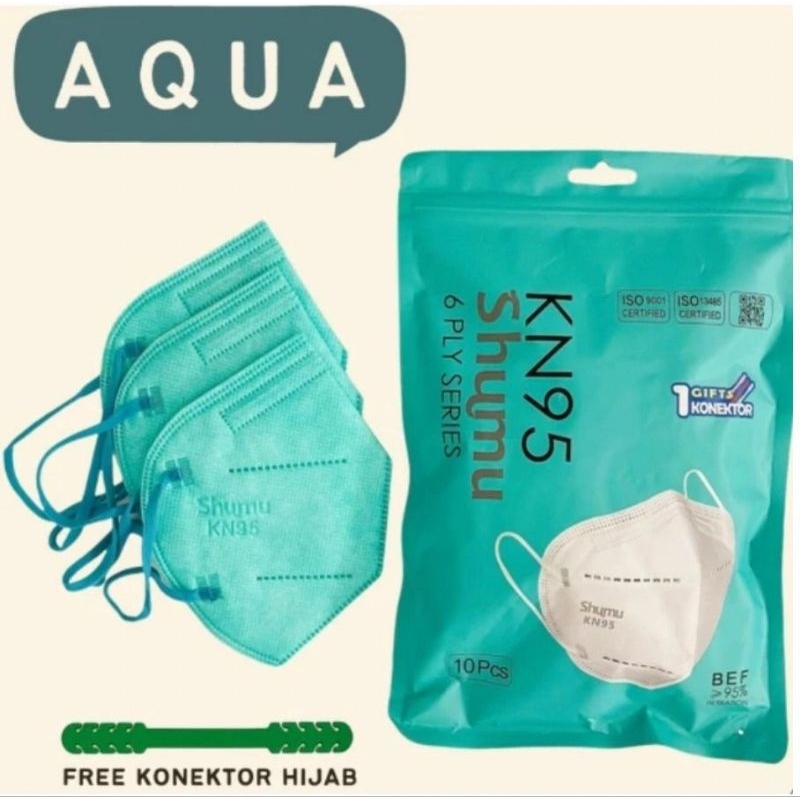 MASKER KN95 SHUMU WARNA WARNI PACK ISI 10PC FREE KONEKTOR HIJAB PREMIUM MASK ORIGINAL