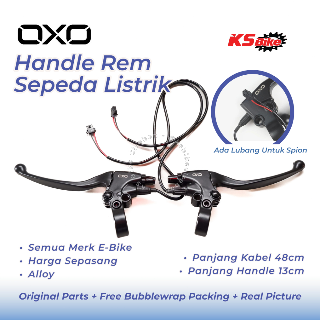 Sepasang Gagang Rem E Bike Sepeda Listrik Handle Rem OXO E-Bike Brake Lever Goda Pacific Rem Tangan 