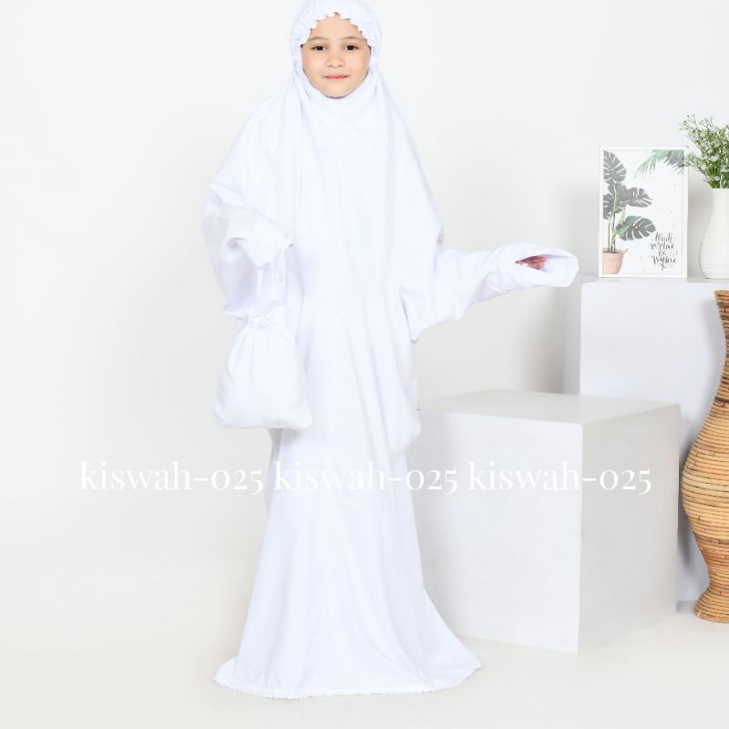 kiswah-Mukena Terusan Anak SD Mukena Lajuran Anak SD Mukena Putihan Anak SD