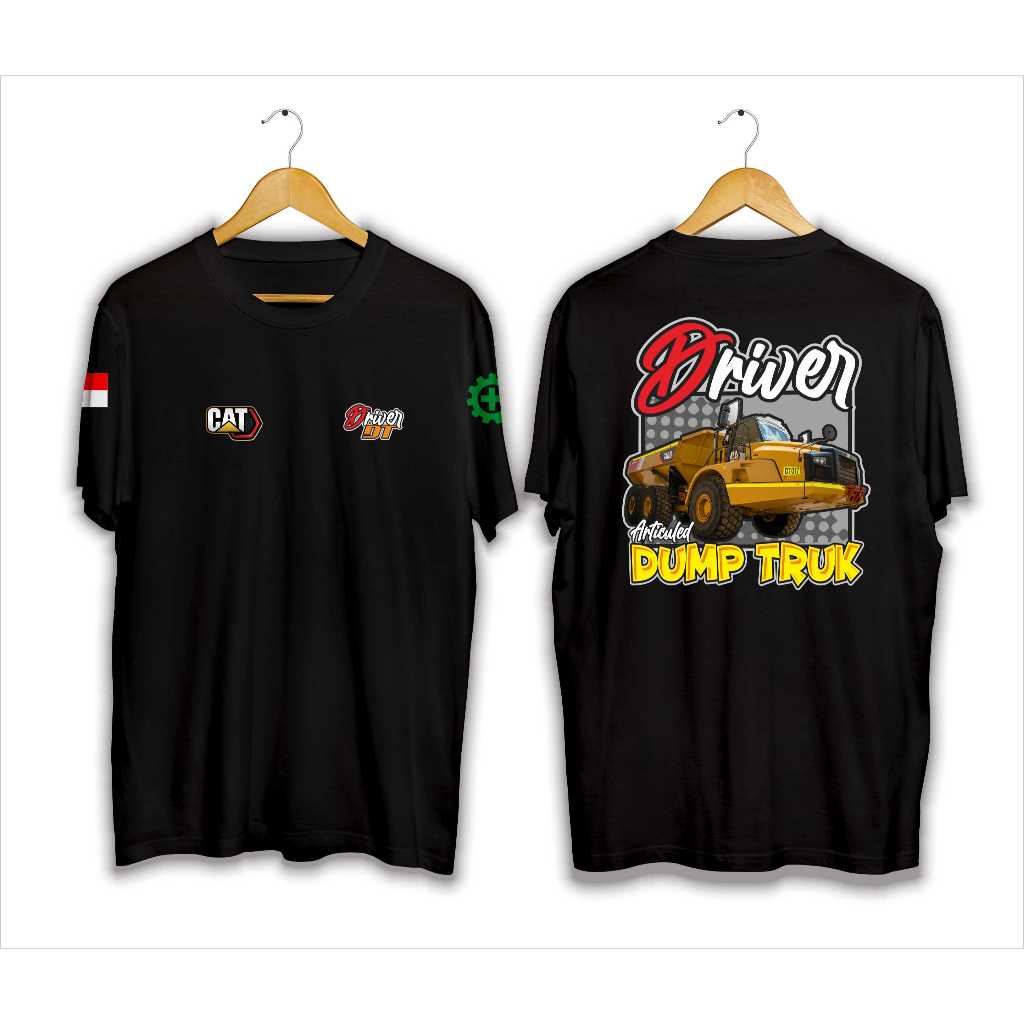 BAJU KAOS DISTRO DRIVER ARTICULED DUMP TRUK ADT CATERPILLAR  KAIN KAUTUN COMBED