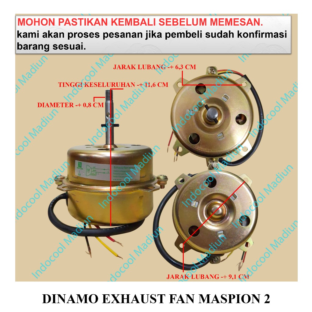 DEMW DINAMO EXHAUST MASPION / DINAMO KIPAS / DINAMO EXHAUST FAN MASPION 2