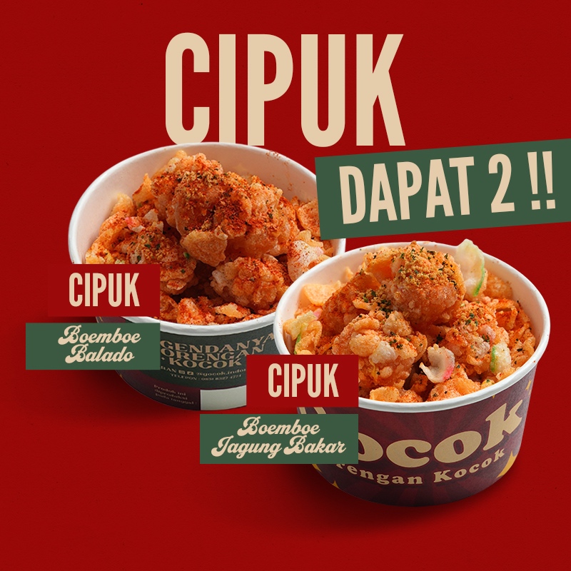 

MENU [DAPAT 2 PCS] GOCOK (GORENGAN KOCOK) DUO CIPUK