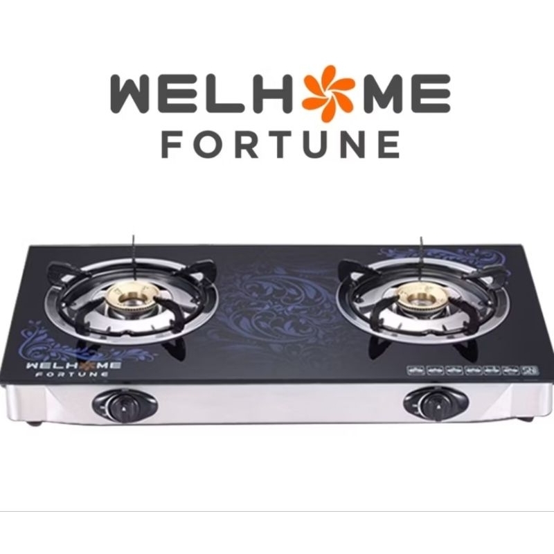 KOMPOR GAS WELHOME FORTUNE (Body kaca) Kompor gas 2 tungku kompor gas 2 mata kompor gas mata 2