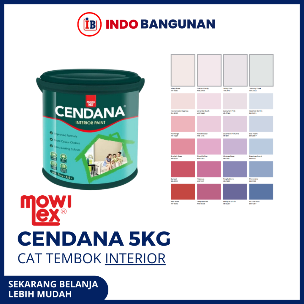 MOWILEX CENDANA CAT TEMBOK INTERIOR /CAT DINDING GALON 5KG