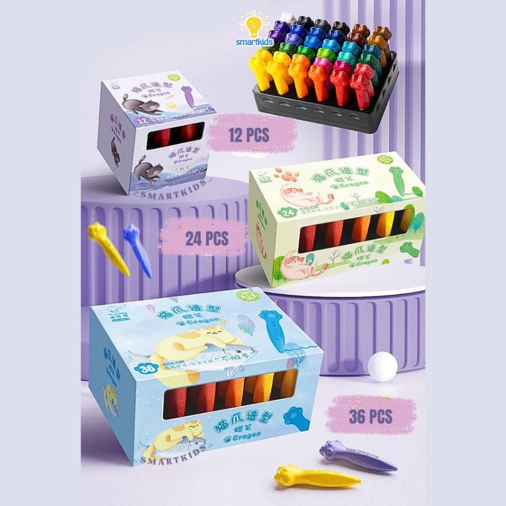 

YUH Cat Paw Krayon Warna Cerah Tangan Bersih Crayon Minyak Oil Pastel Menggambar Anak Edukasi