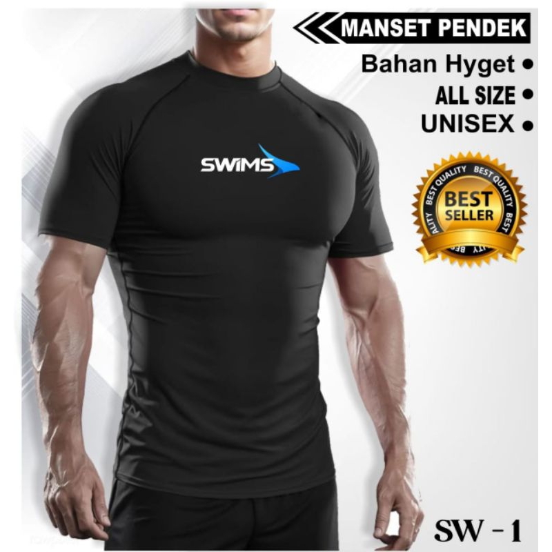 manset pendek olahraga renang Manset pendek baju olahraga renang - baju renang lengan pendek - manse