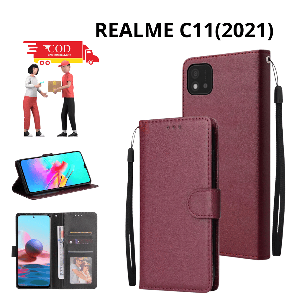 CASING REALME C11 2021 FLIP CASING COVER LEATHER CASE FLIP CASE WALLET CASING DOMPET CASING HP SILIK