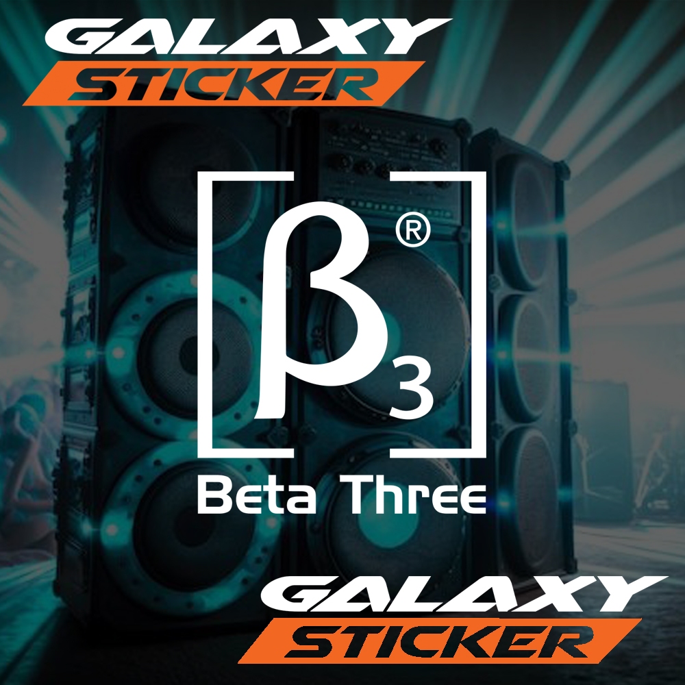 cutting sticker hardcase sound system beta three.stiker box koper audio logo beta3