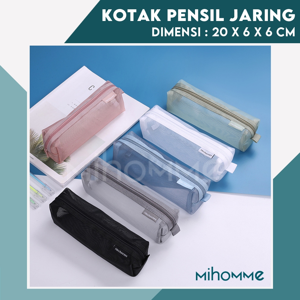 

Kotak Pensil Jaring Transparan Pouch Tempat Penyimpanan Alat Tulis Pencil Case Net